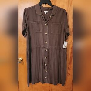 Sonoma button up dress - green